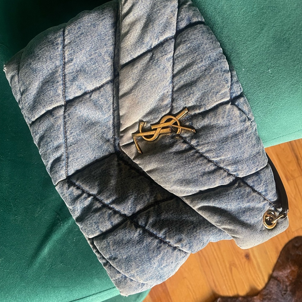 Authentic Saint Laurent large denim bag